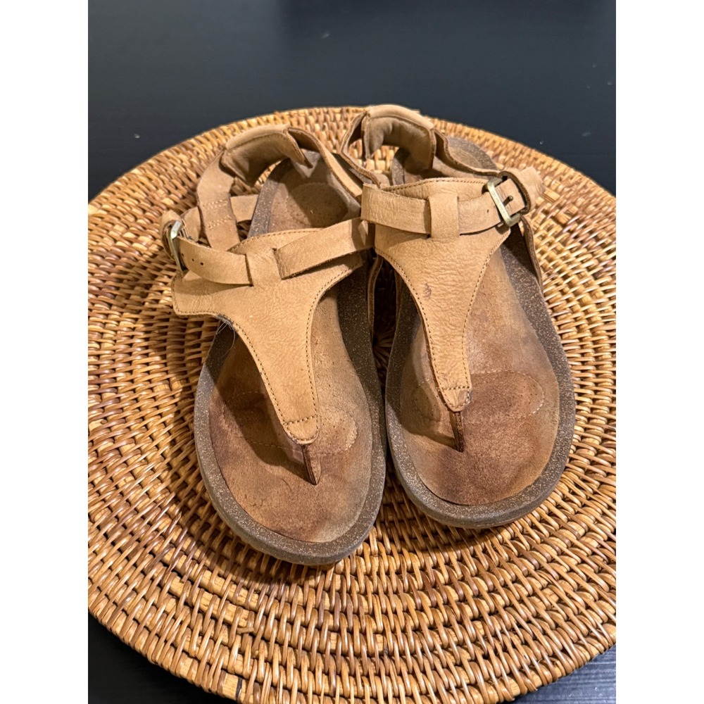 Teva Voya Infinity Leather Thong Sandals Tan Brown Womens 10 1116685